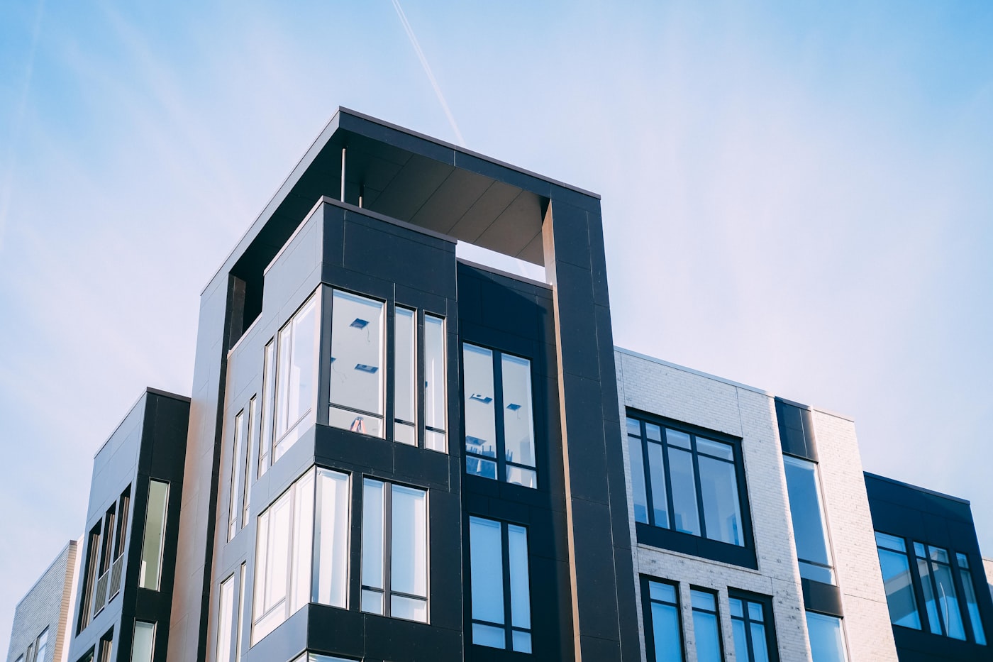 A residential apartment block in Salford, representative of the project